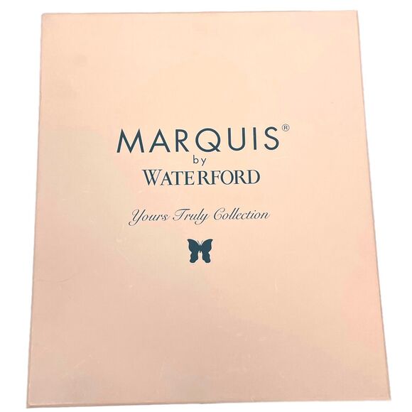 Waterford Matquis NEW 2 Boxed Etched Champagne Flutes Yours Truly Collection - Picture 2 of 11